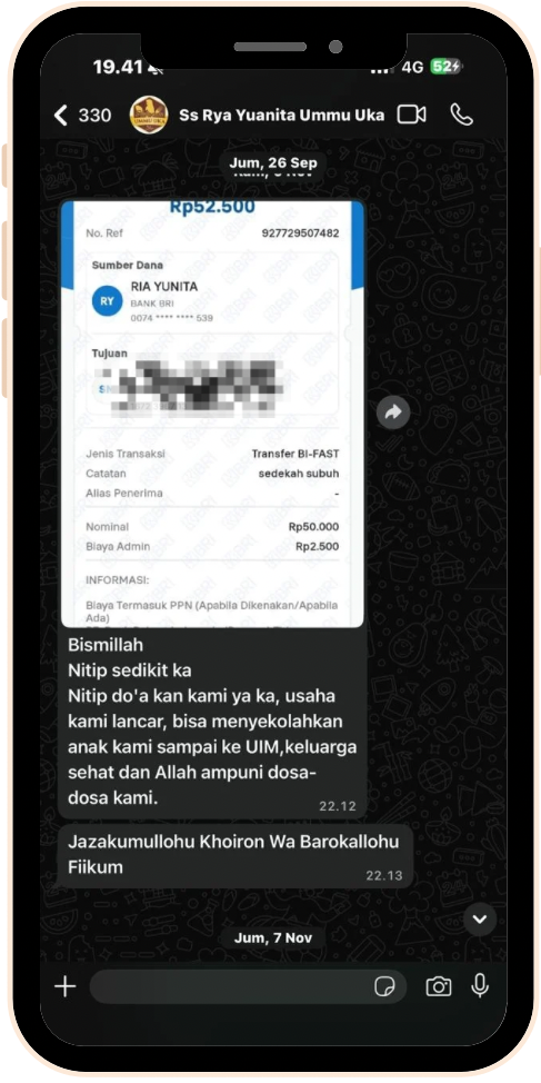 Testimoni donatur 1 dari 6